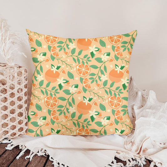 Orange Blossom Seamless Pattern – Citrus Fruit Flowers & Green Botanical Leaves