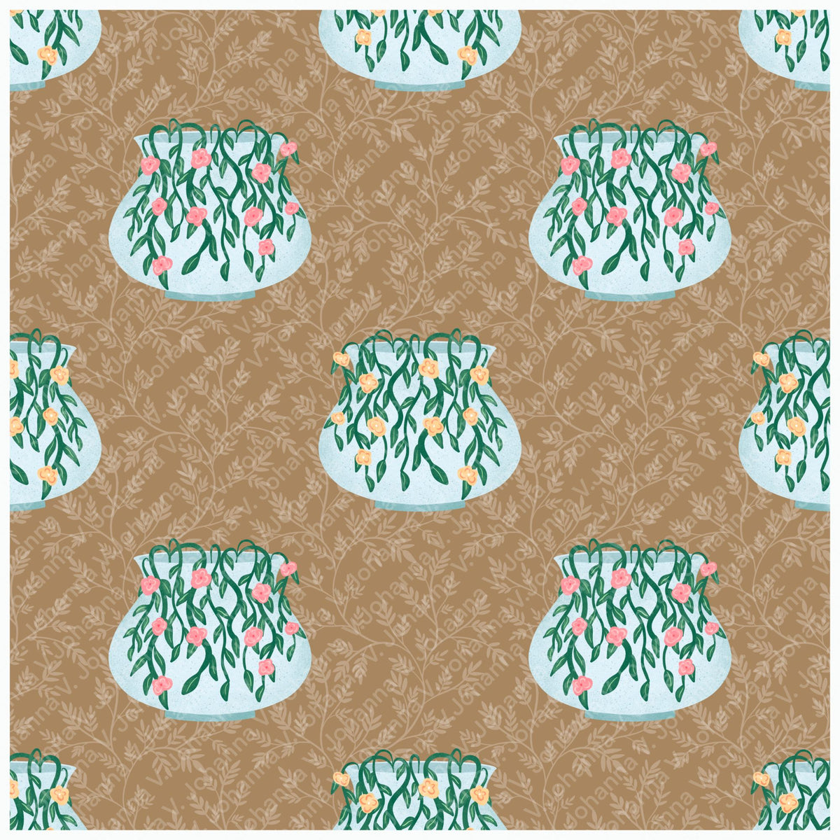 Whimsical Spring Seamless Pattern Bundle | Ladybug, Floral Vase & Lavender Digital Paper Collection | Commercial Use Surface Pattern Set