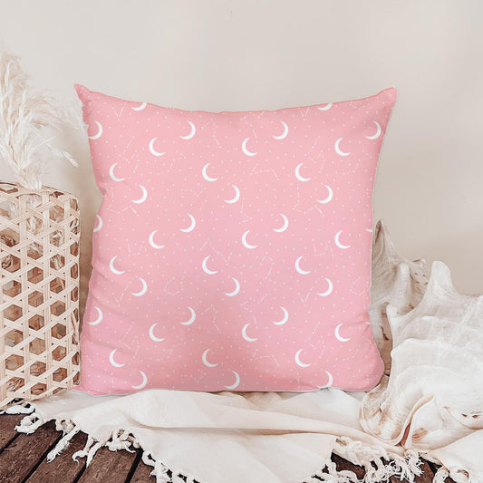 Pink Celestial Moon Seamless Pattern – Crescent Moons, Stars & Constellations