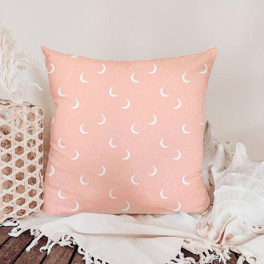 Peach Celestial Moon Seamless Pattern – Crescent Moons, Stars & Constellations