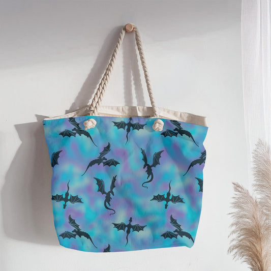 Soaring Midnight Dragons in Aurora Blue