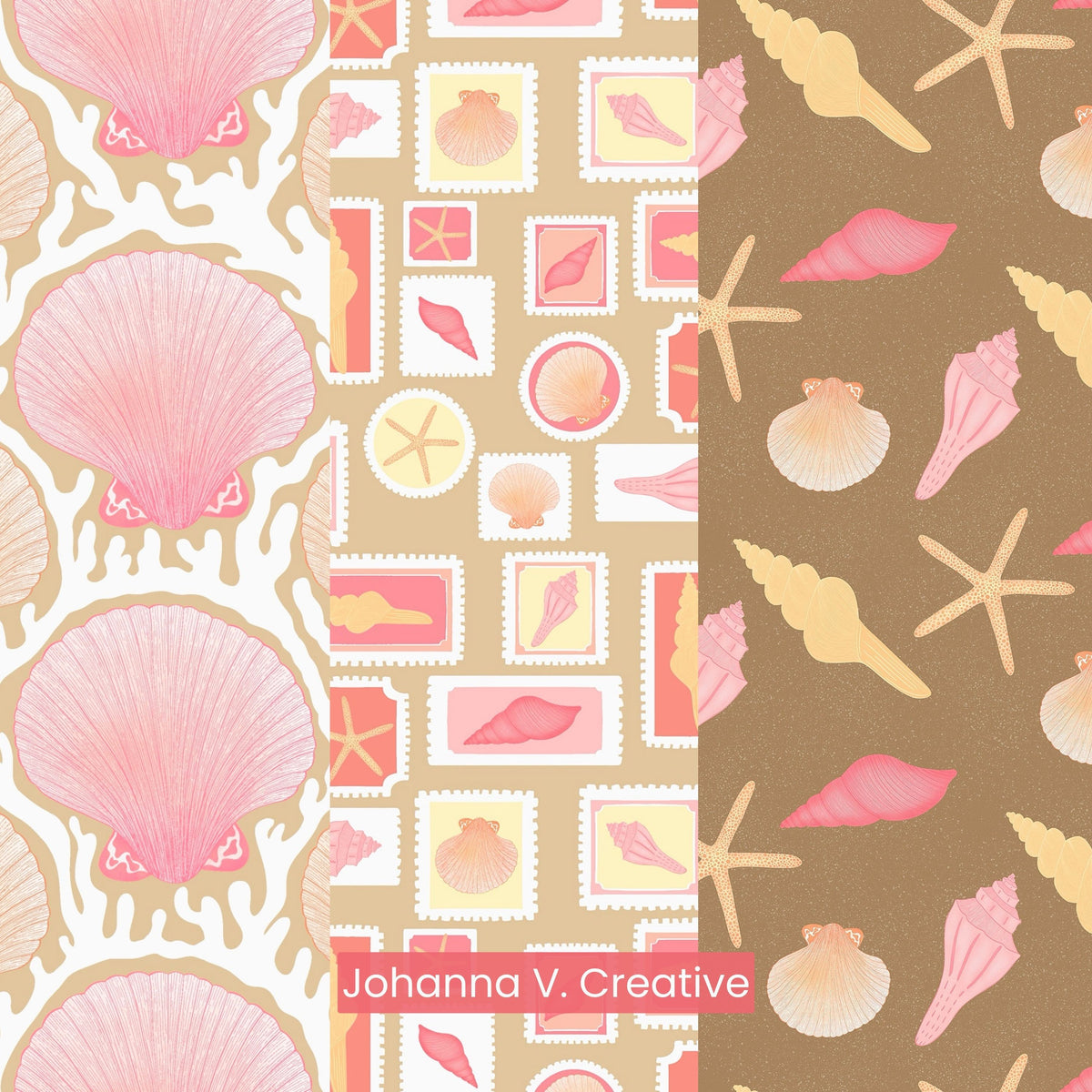 Seashell Cove Wallpaper Set | Coastal Vintage Phone, Tablet & Desktop Backgrounds | Neutral Beach Aesthetic Digital Download