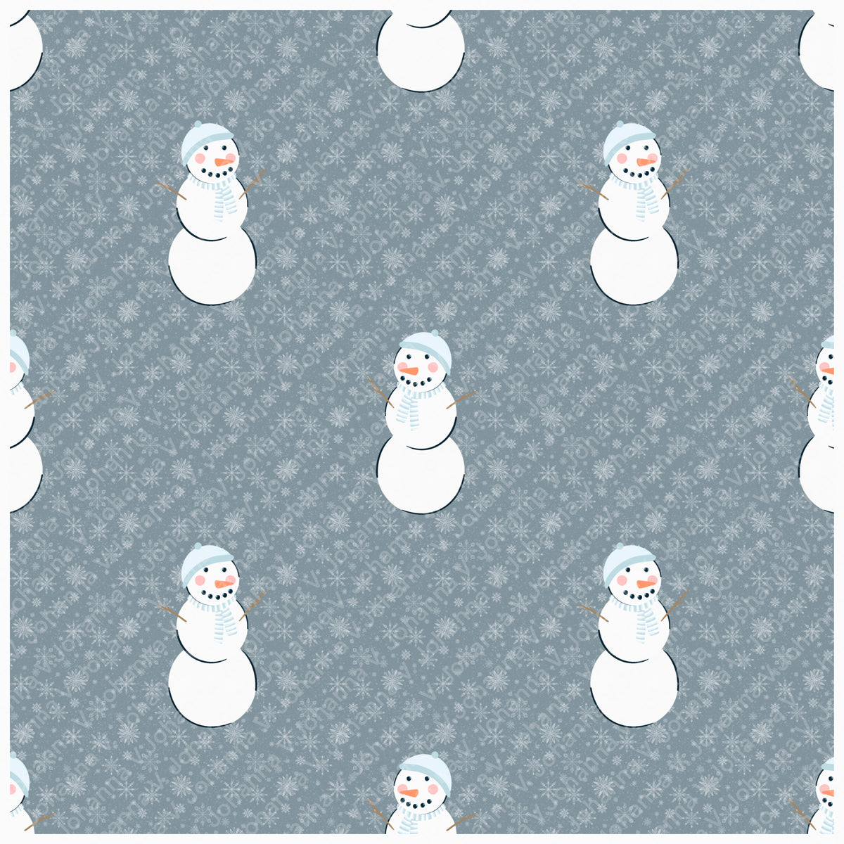 Cozy Winter Seamless Pattern Bundle Blue | S’mores, Snowmen, Mittens & Marshmallows | 12x12 PNG | Digital Download | Commercial & Personal