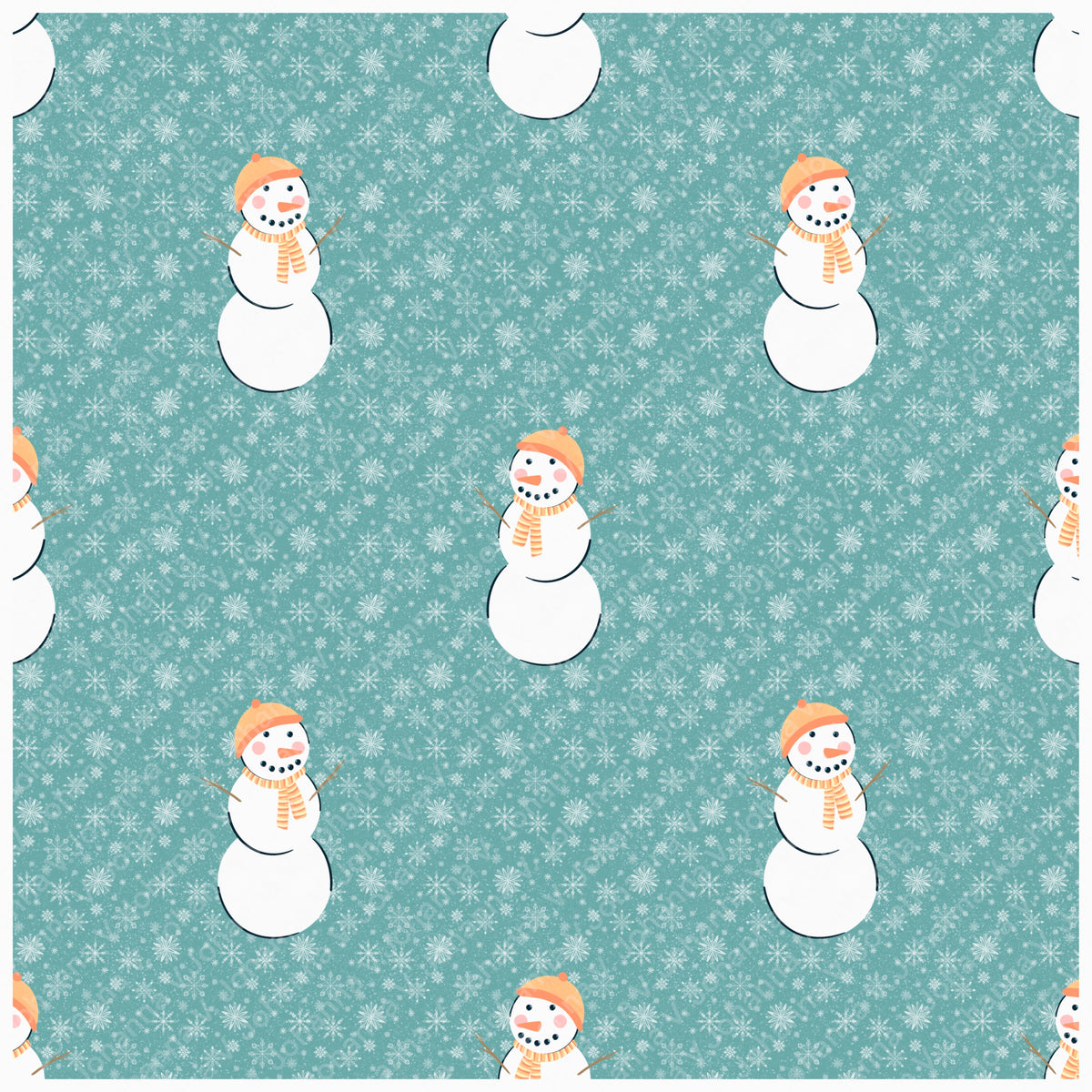 Cozy Winter Seamless Pattern Bundle Orange | S’mores, Snowmen, Mittens & Marshmallows | 12x12 PNG | Digital Download | Commercial & Personal