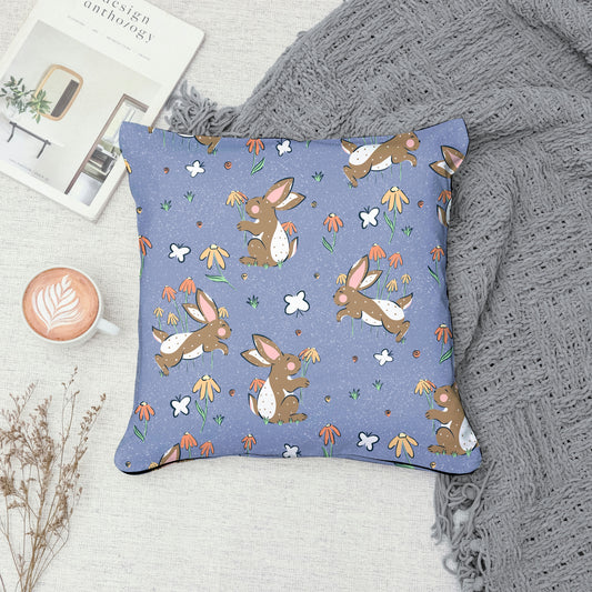 Seamless Bunny Floral Pattern Purple | Spring Bunnies & Flowers | Cute Digital Paper PNG for Sublimation & POD