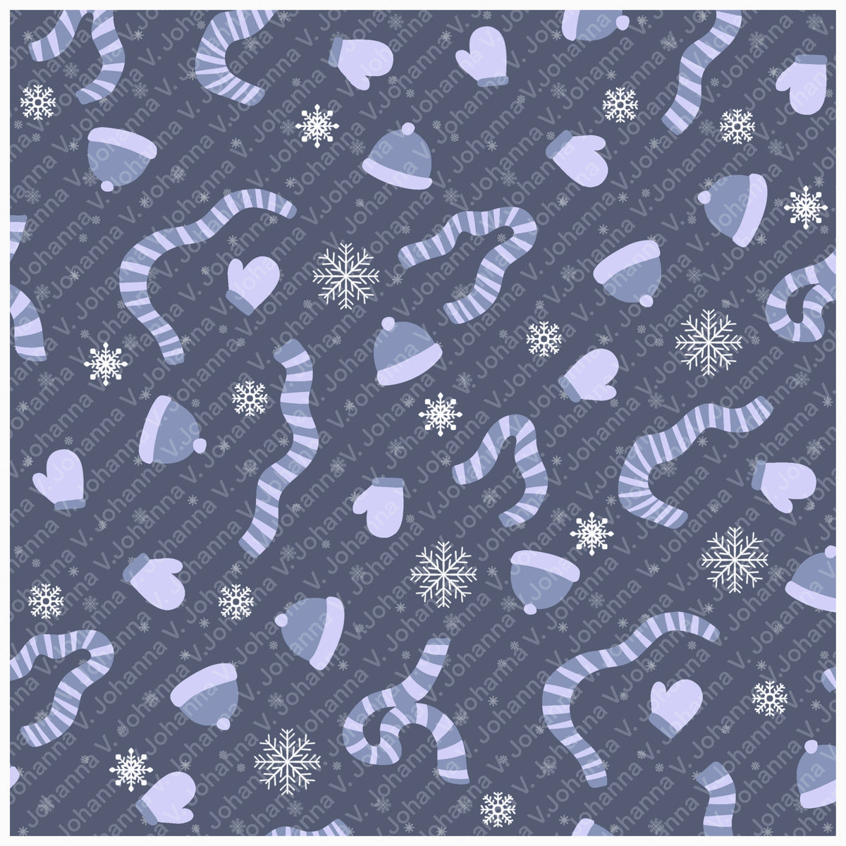Cozy Winter Seamless Pattern Bundle Purple | S’mores, Snowmen, Mittens & Marshmallows | 12x12 PNG | Digital Download | Commercial & Personal