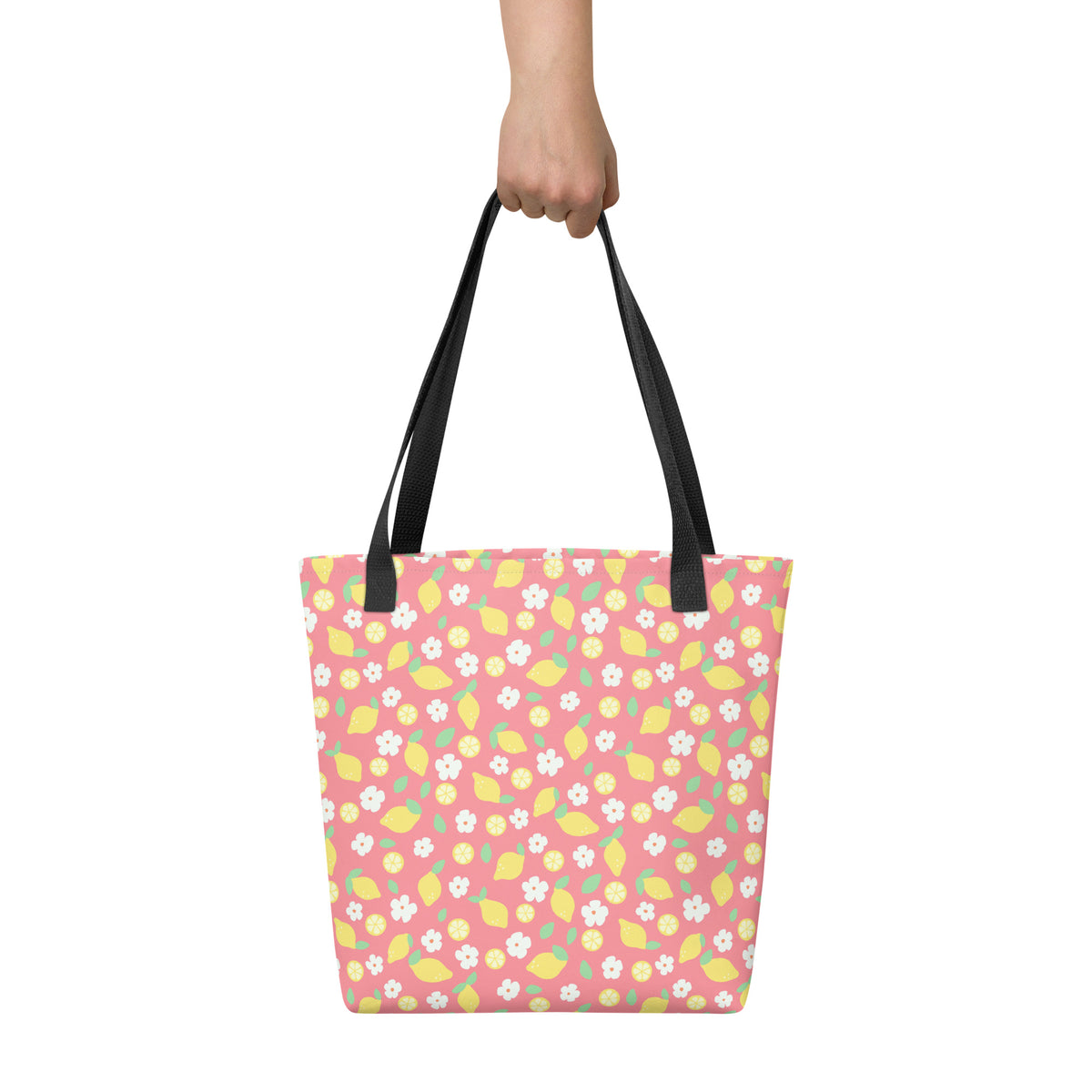 Lemon Blossom Market Tote Bag – Bright Citrus Floral Everyday Carry Bag