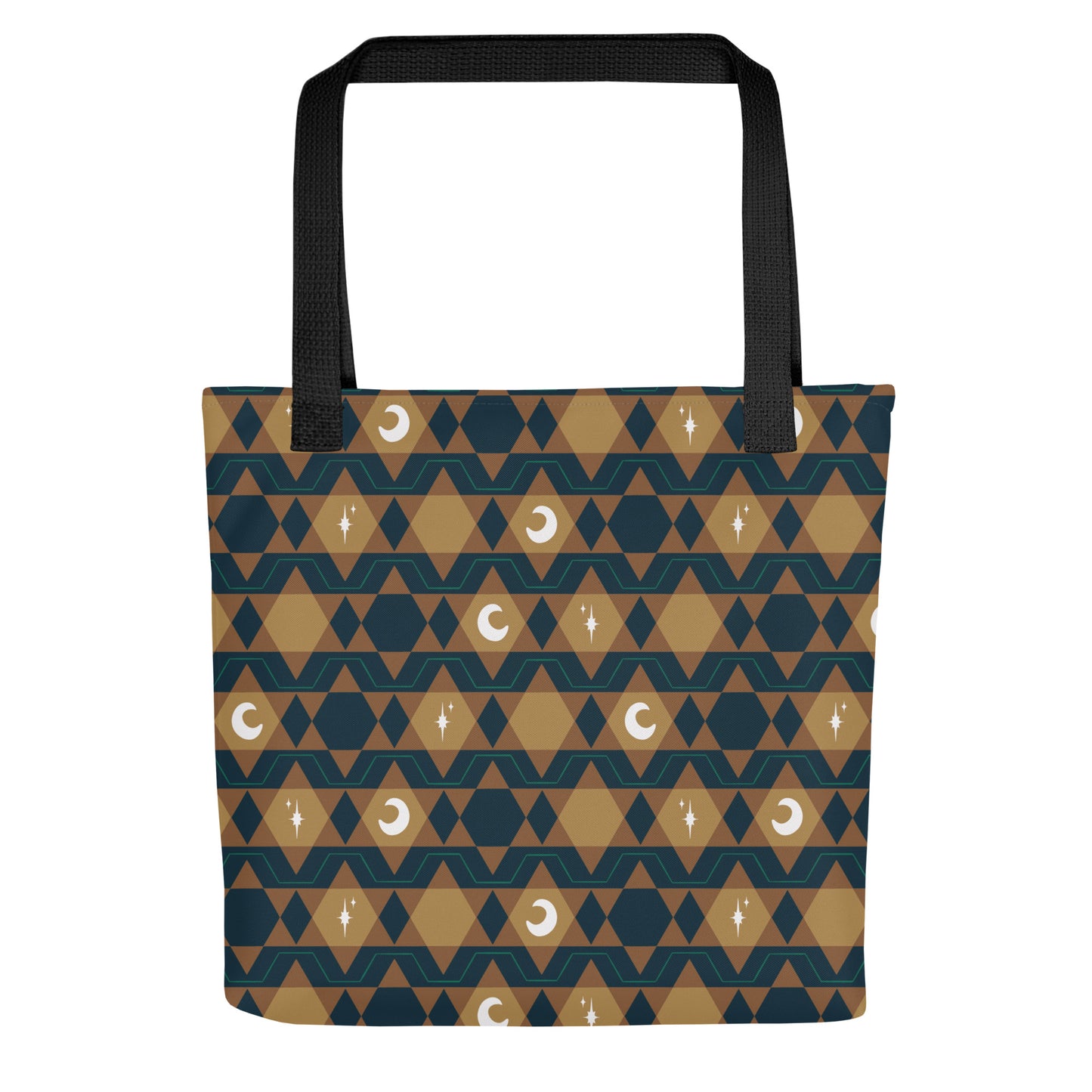 Southwestern Celestial Tote Bag β Moon & Star Geometric Print Everyday Carryall Bag