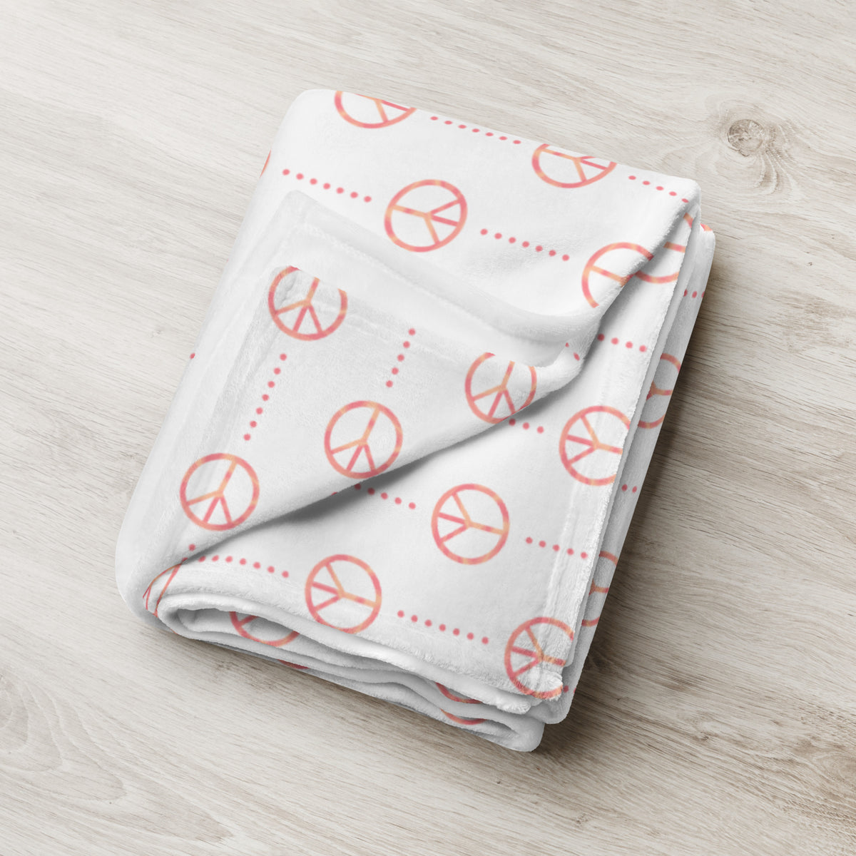Retro Sunset Peace Sign Throw Blanket | Colorful Retro Fleece Blanket | Boho Cozy Blanket | Soft Sunset Home Decor
