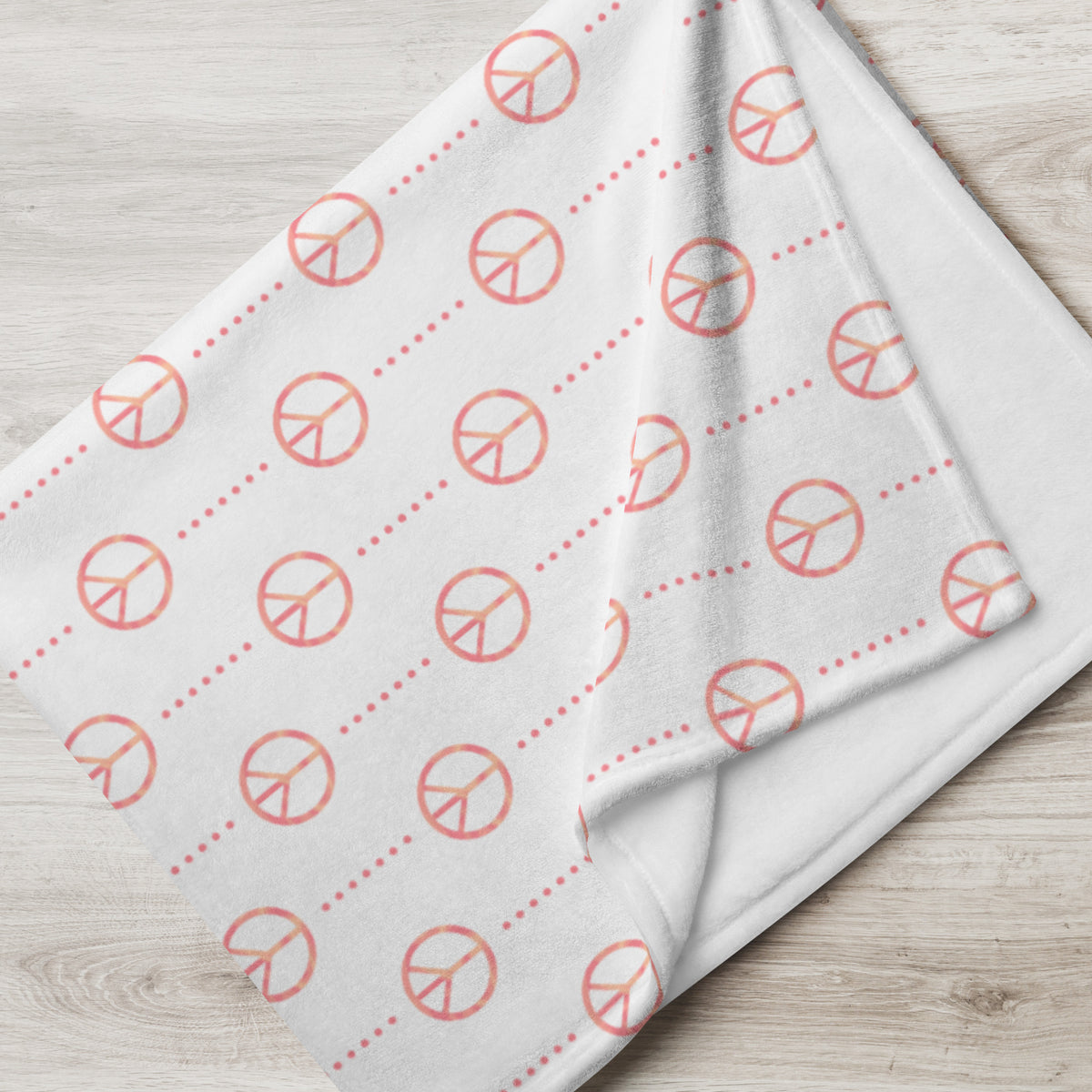 Retro Sunset Peace Sign Throw Blanket | Colorful Retro Fleece Blanket | Boho Cozy Blanket | Soft Sunset Home Decor