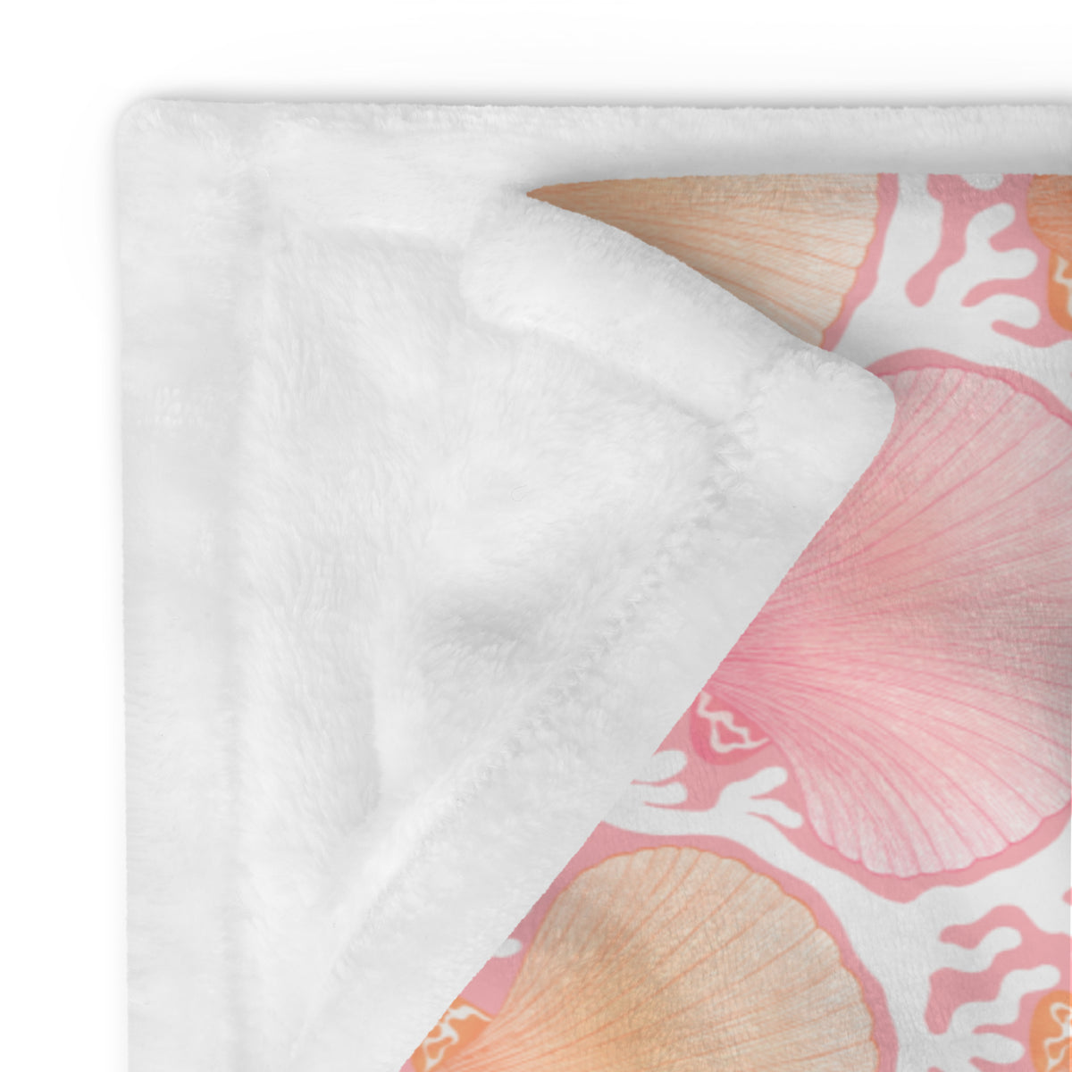 Coastal Seashell Blanket | Pink Beach Aesthetic Throw | Ocean Inspired Cozy Blanket | Pastel Shell Throw | Soft Coastal Home Decor Gift