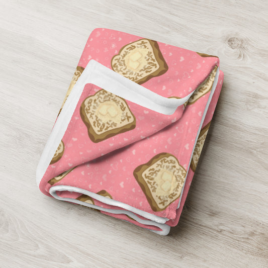 The French Nook French Toast Throw Blanket | Pink Breakfast Fleece Blanket | Cozy Cottagecore Throw | Soft Kitchen & Living Room Blanket