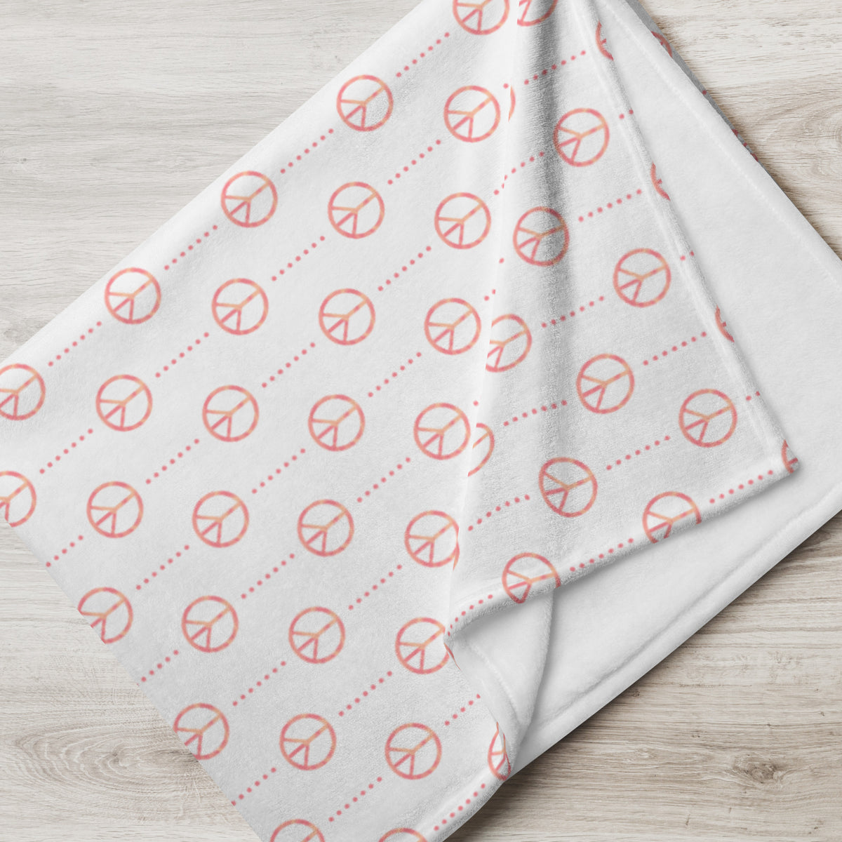 Retro Sunset Peace Sign Throw Blanket | Colorful Retro Fleece Blanket | Boho Cozy Blanket | Soft Sunset Home Decor
