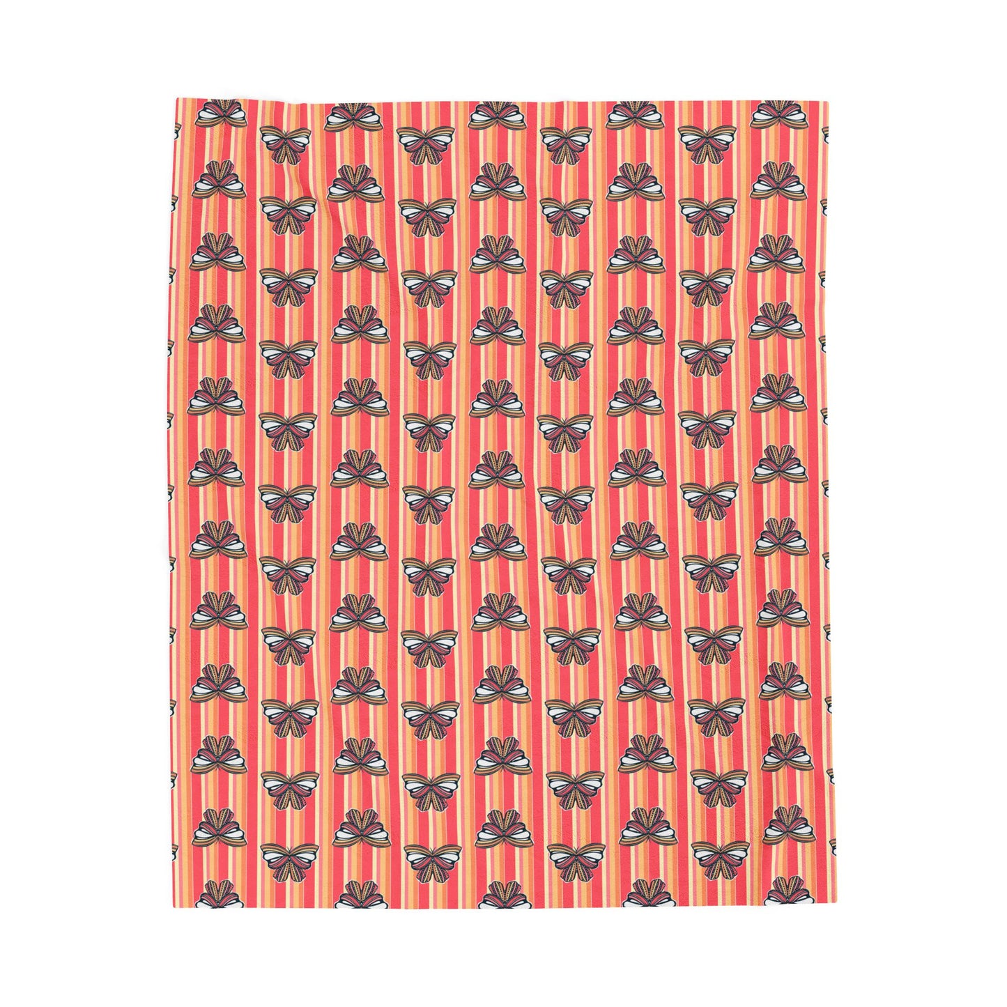 Retro Sunset Butterfly Throw Blanket | Colorful Butterfly Fleece Blanket | Cozy Retro Throw | Soft Whimsical Home Decor