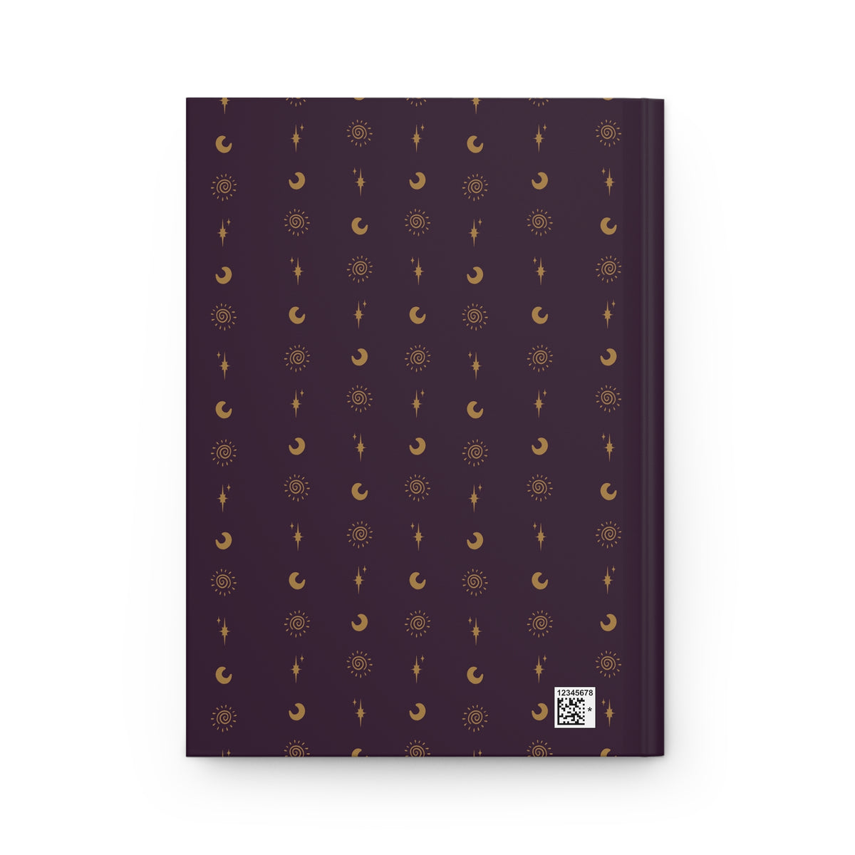 Plum & Gold Celestial Hardcover Journal | Sun Moon & Star Notebook