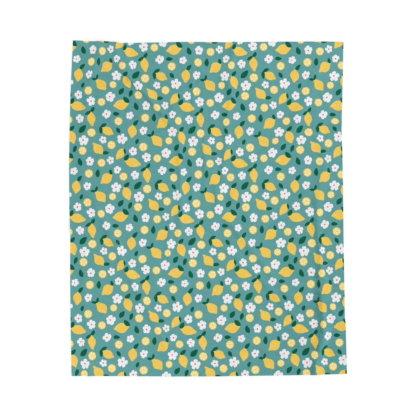 Lemon Blossom Throw Blanket – Cozy Citrus Floral Summer Blanket