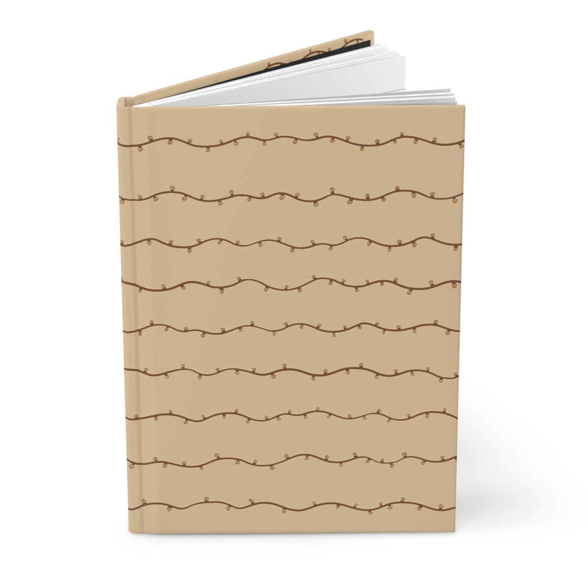 Vintage Christmas Lights Hardcover Journal | Tan Holiday Lined Notebook