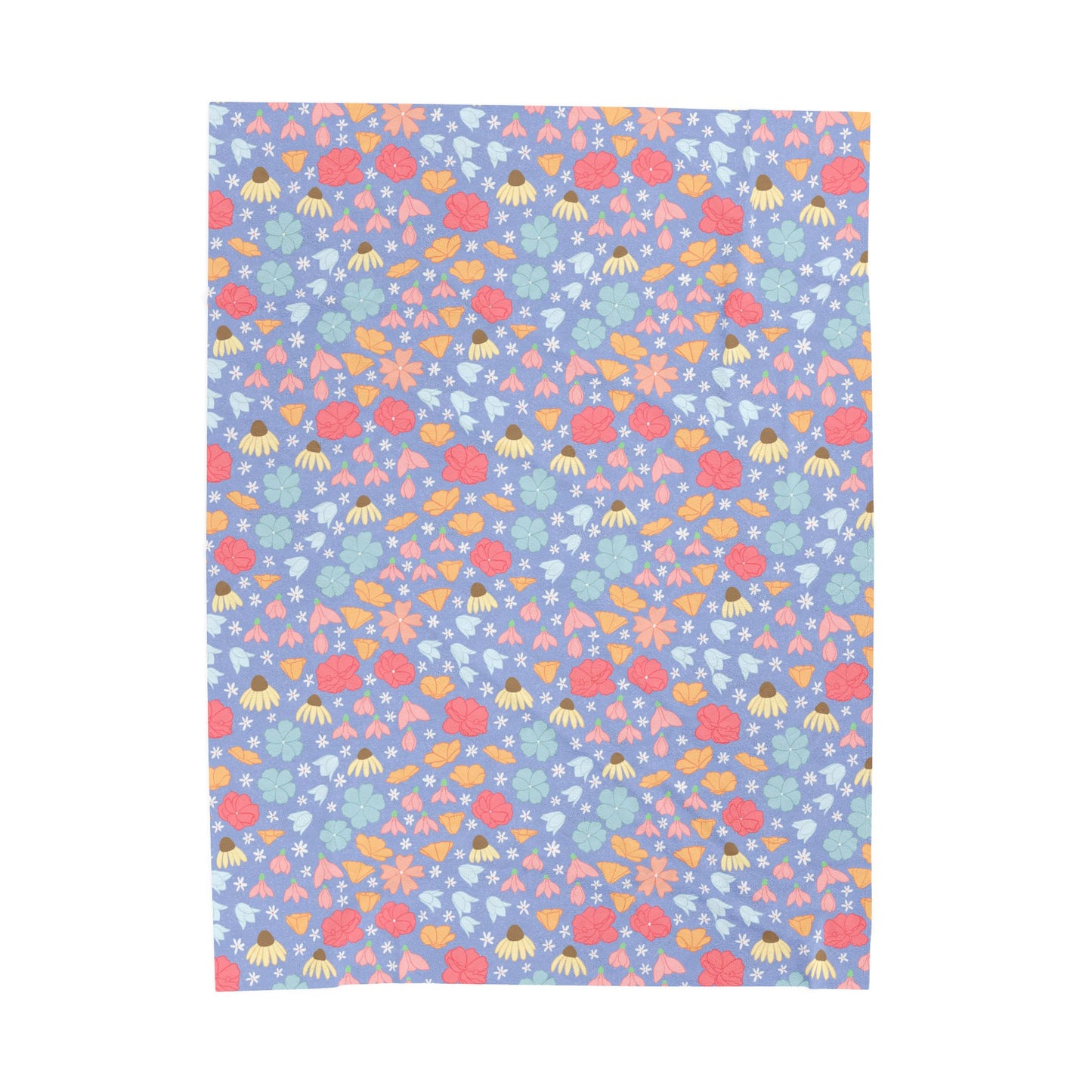 Spring Meadow Floral Throw Blanket – Cottagecore Wildflower Pastel Botanical Cozy Home Decor