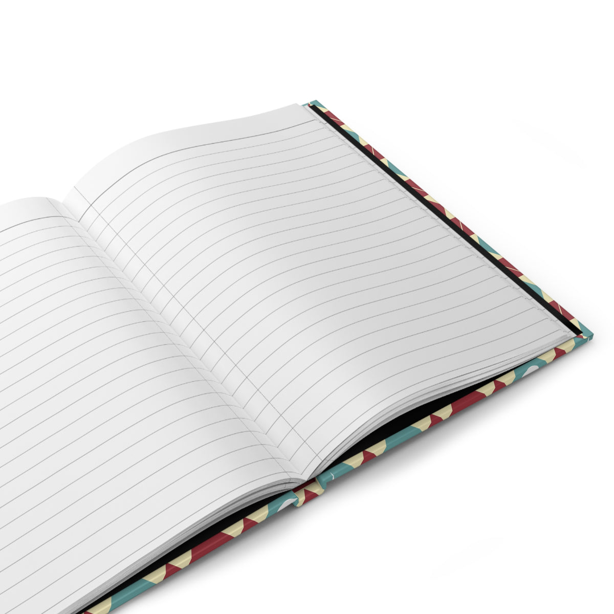 Retro Red & Teal Celestial Hardcover Journal | Geometric Moon Notebook