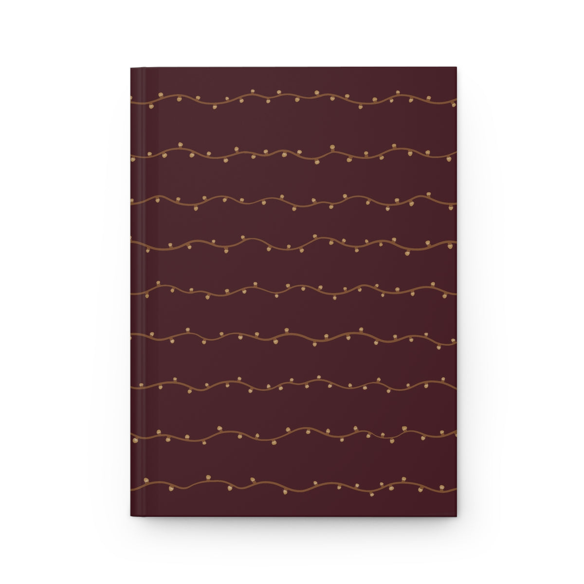 Red Vintage Christmas Lights Hardcover Journal | Holiday Lined Notebook