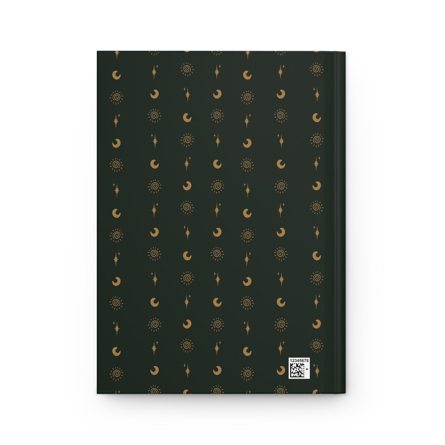 Forest Green Celestial Hardcover Journal | Gold Sun Moon & Star Notebook