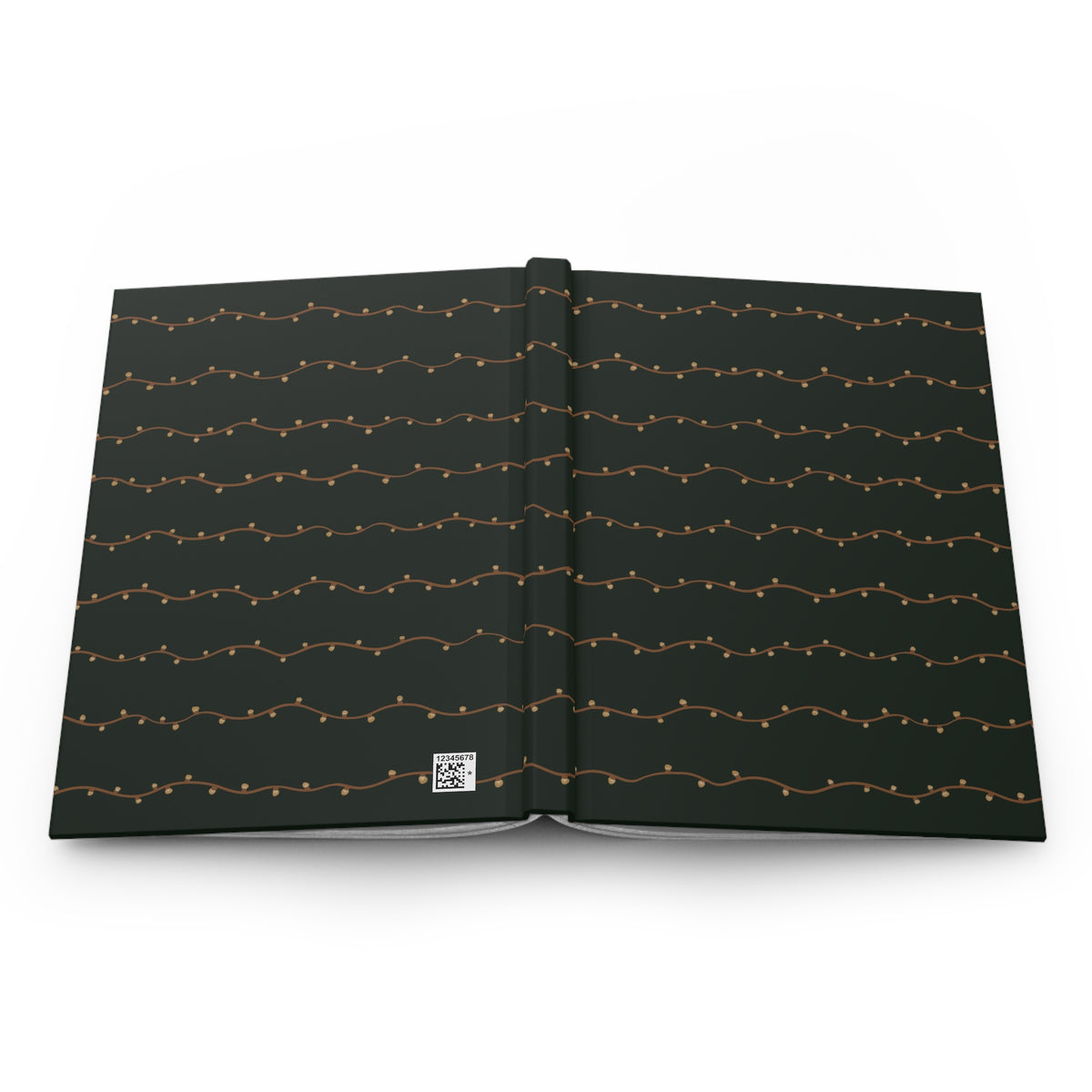 Green Vintage Christmas Lights Hardcover Journal | Holiday Lined Notebook