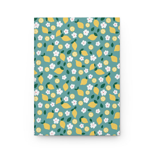 Teal Lemon Journal | Citrus Aesthetic Notebook | Fresh Summer Diary | Botanical Lemon Notebook | Cute Fruit Journal Gift for Her