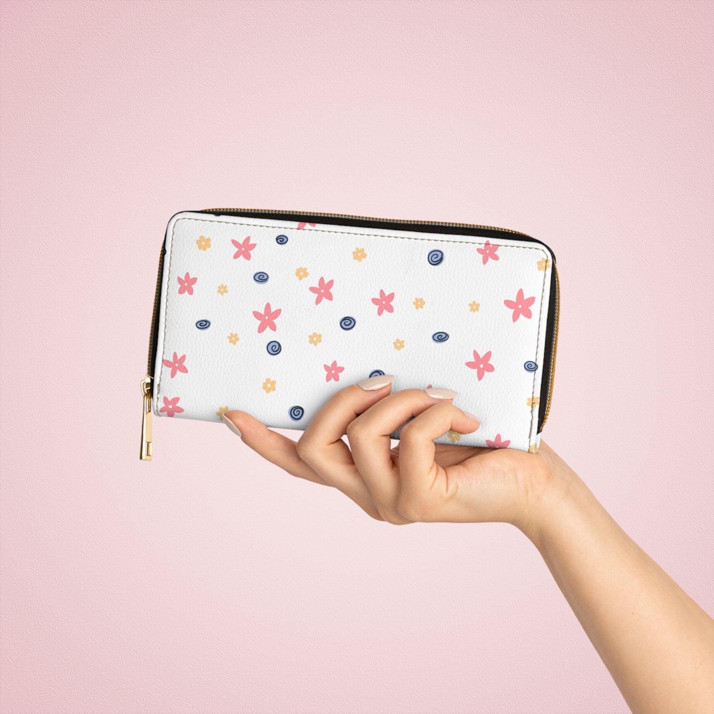 Drift & Daydream: Scattered Bloom Zipper Wallet