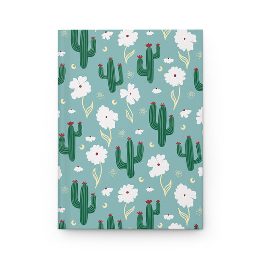 Cactus & Wildflower Hardcover Journal | Sage Blue Desert Floral Notebook