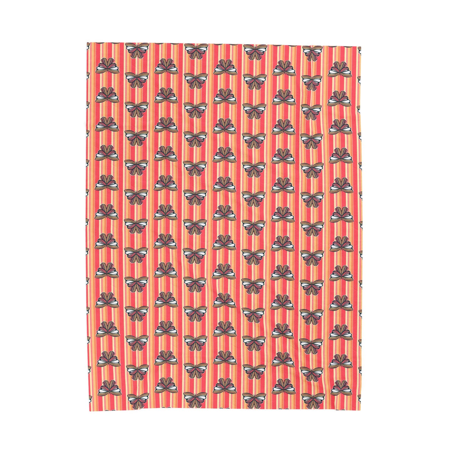 Retro Sunset Butterfly Throw Blanket | Colorful Butterfly Fleece Blanket | Cozy Retro Throw | Soft Whimsical Home Decor