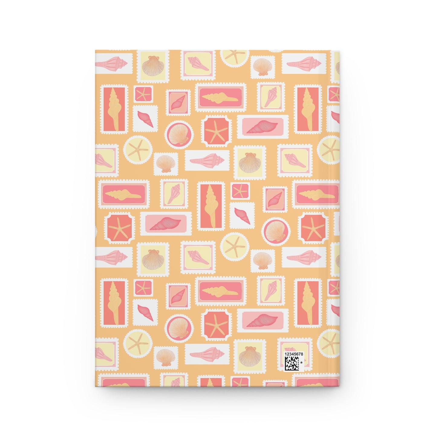 Vintage Coastal Seashell Journal | Orange Beach Aesthetic Notebook | Retro Ocean Postage Stamp Diary | Summer Sunset Shell Journal | Cute Coastal Gift