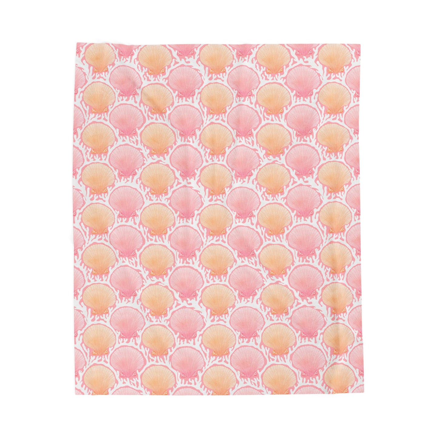 Coastal Seashell Blanket | Pink Beach Aesthetic Throw | Ocean Inspired Cozy Blanket | Pastel Shell Throw | Soft Coastal Home Decor Gift