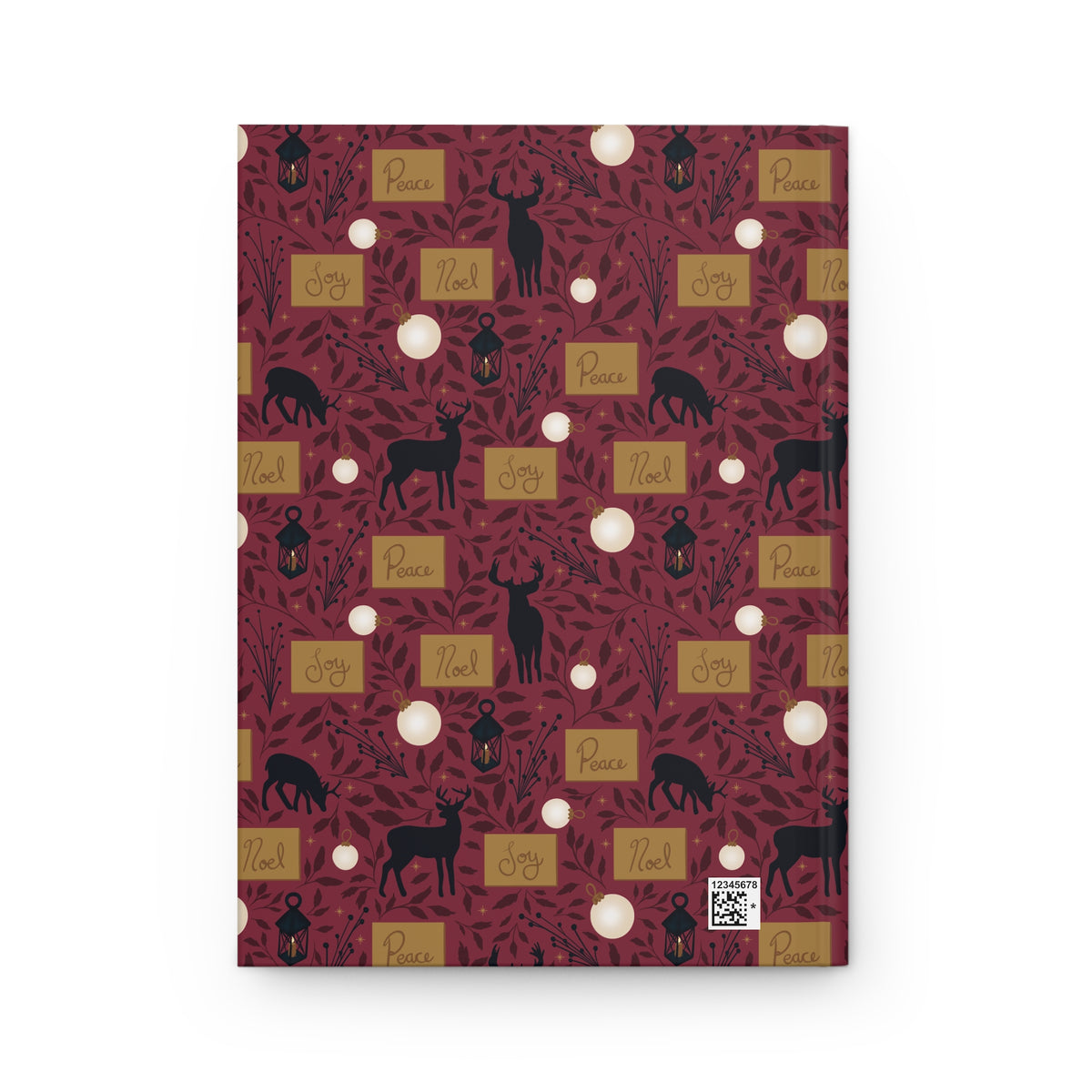 Red Woodland Deer Hardcover Journal | Vintage Christmas Lined Notebook