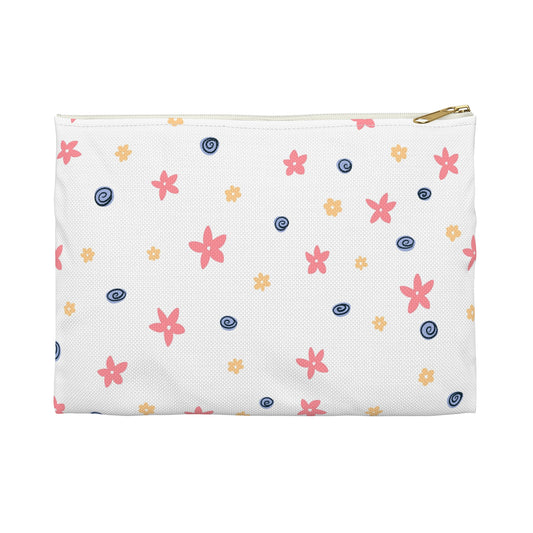 Floral Zipper Pouch – Whimsical Cosmetic Bag, Cozy Pencil Case, Pastel Travel Organizer Pouch, 8x6 Accessory Bag
