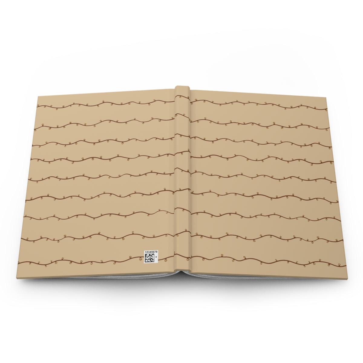 Vintage Christmas Lights Hardcover Journal | Tan Holiday Lined Notebook