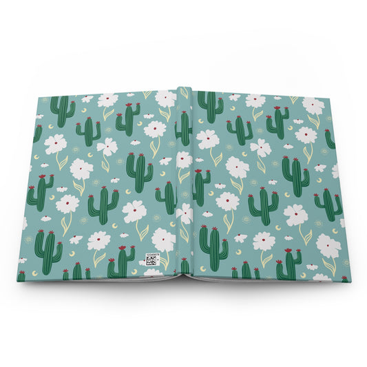 Cactus & Wildflower Hardcover Journal | Sage Blue Desert Floral Notebook