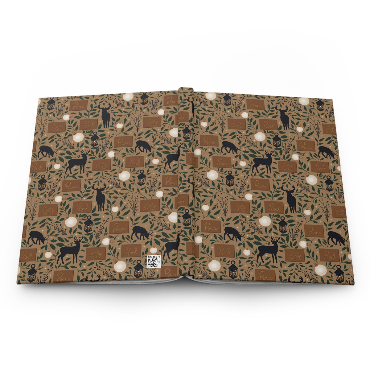 Tan Woodland Deer Hardcover Journal | Vintage Christmas Lined Notebook