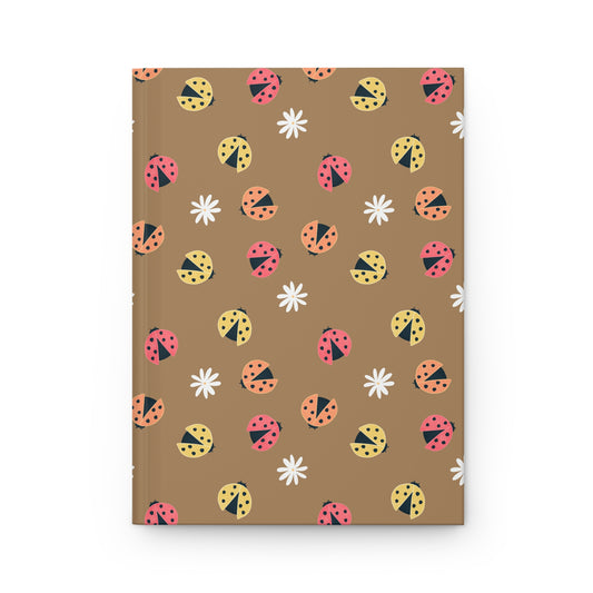 Ladybug Hardcover Journal | Neutral Cottagecore Matte Notebook for Writing