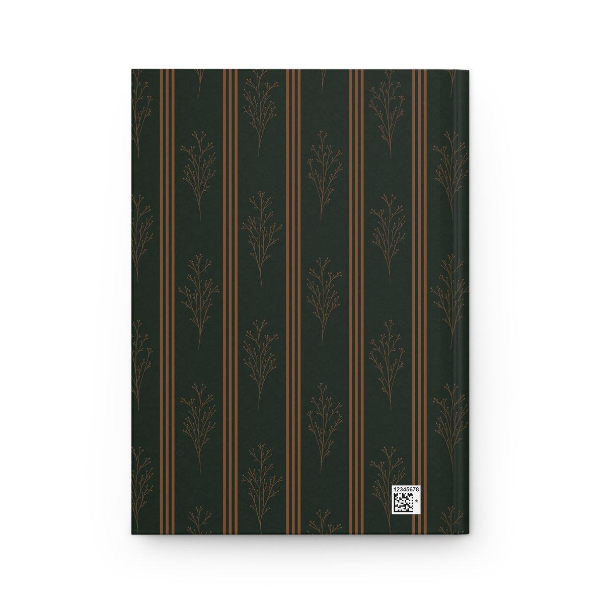 Green & Gold Botanical Striped Hardcover Journal | Vintage Lined Notebook