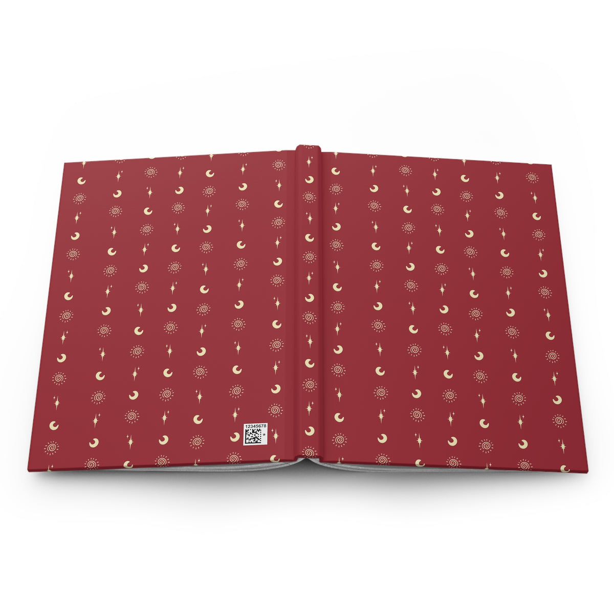Crimson Celestial Hardcover Journal | Sun Moon & Star Lined Notebook