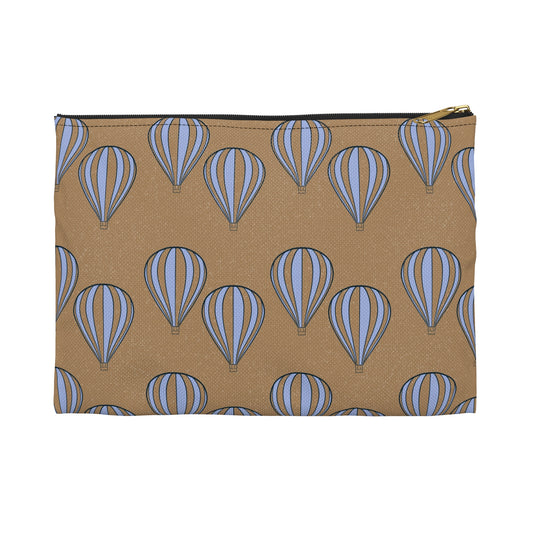 Hot Air Balloon Zipper Pouch – Whimsical Cosmetic Bag, Cozy Pencil Case, Travel Organizer Pouch, 8x6 Accessory Bag