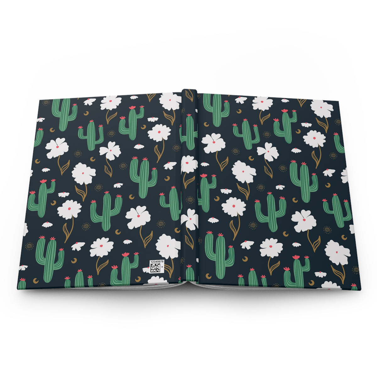 Midnight Cactus & Wildflower Hardcover Journal | Desert Floral Notebook