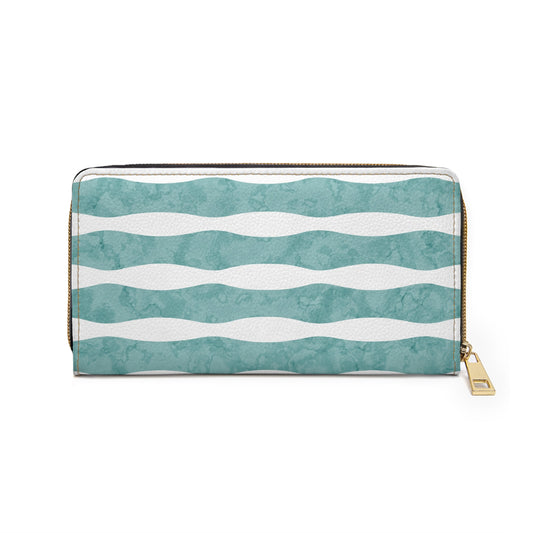 Drift & Daydream: Coastal Drift Lines Zipper Wallet