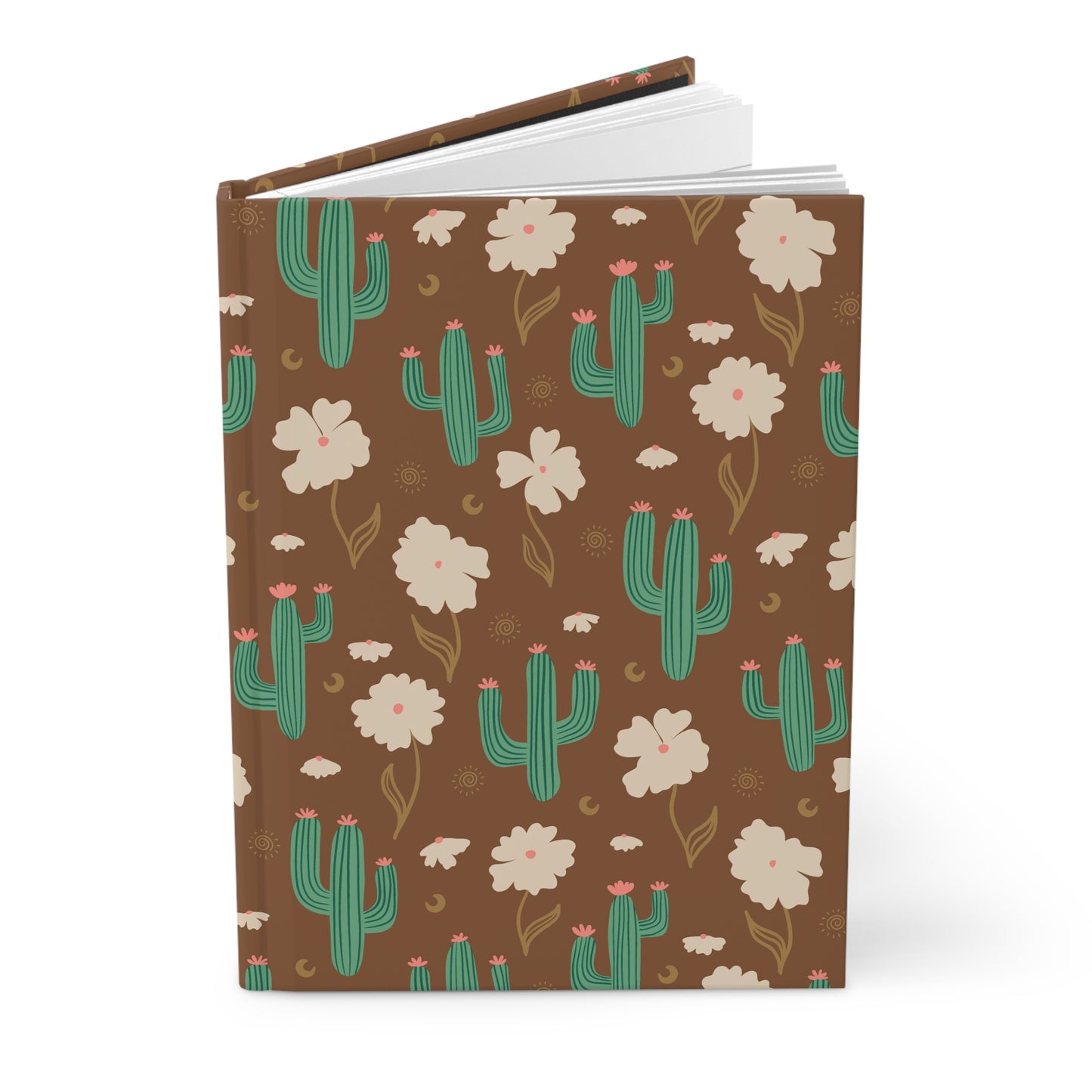Terracotta Cactus & Wildflower Hardcover Journal | Desert Floral Notebook