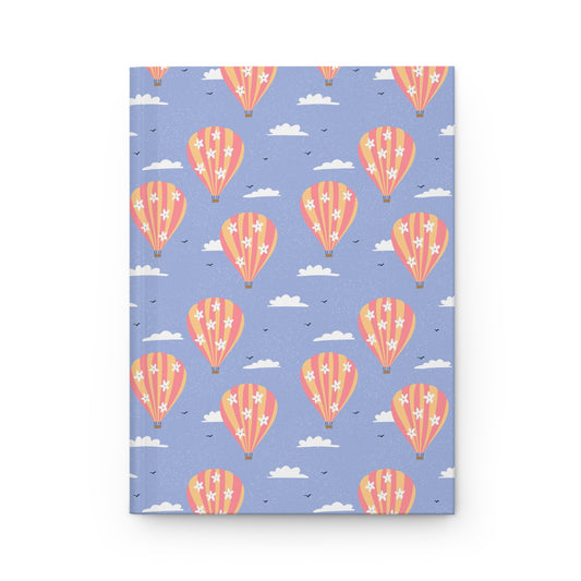 Blooming Skies Journal – Purple Hot Air Balloon Notebook | Dreamy Aesthetic Floral Sky Journal | Writing & Reflection Notebook Gift