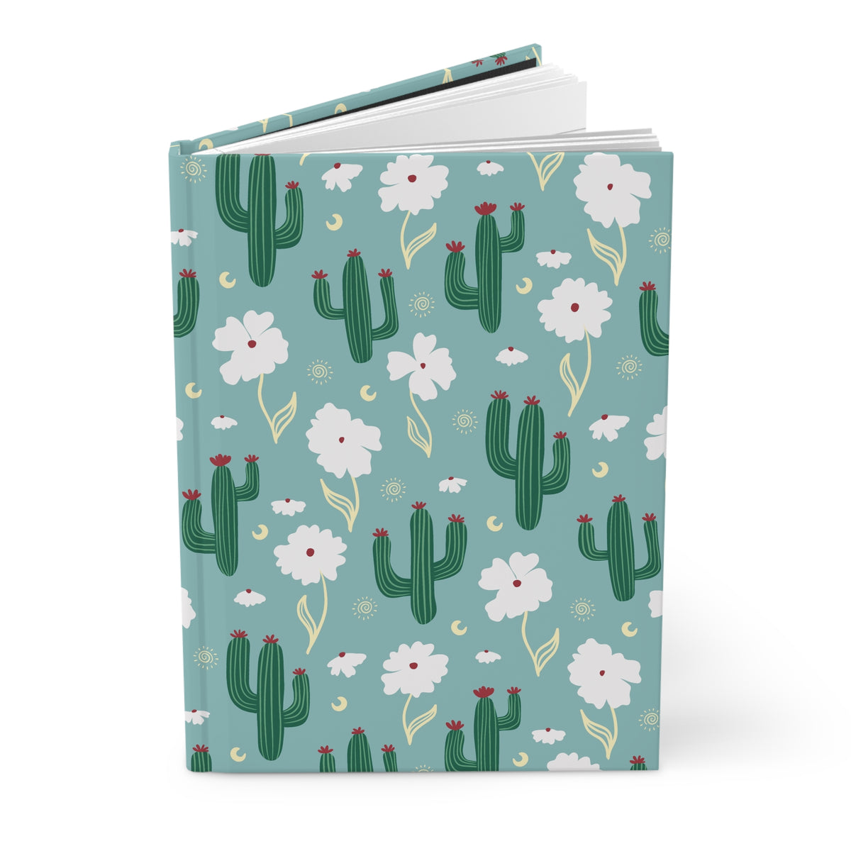 Cactus & Wildflower Hardcover Journal | Sage Blue Desert Floral Notebook
