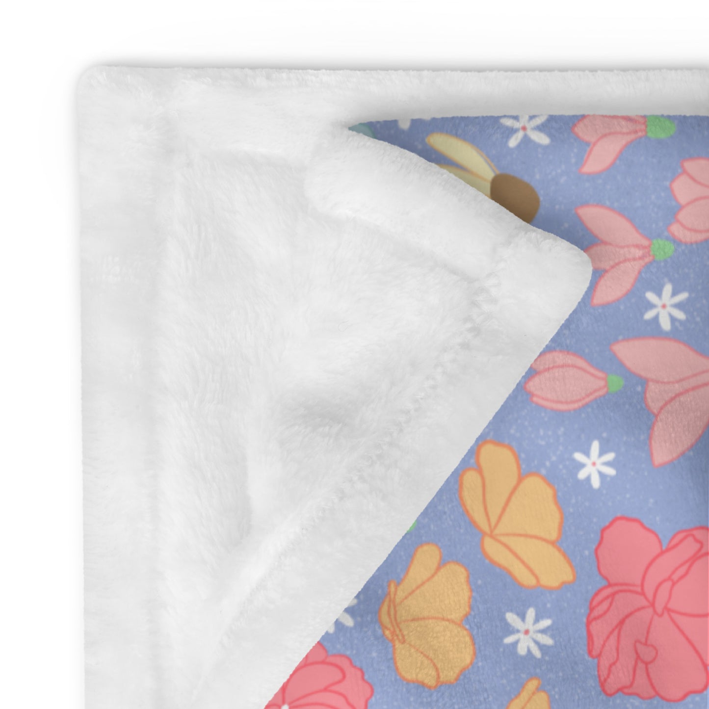 Spring Meadow Floral Throw Blanket – Cottagecore Wildflower Pastel Botanical Cozy Home Decor