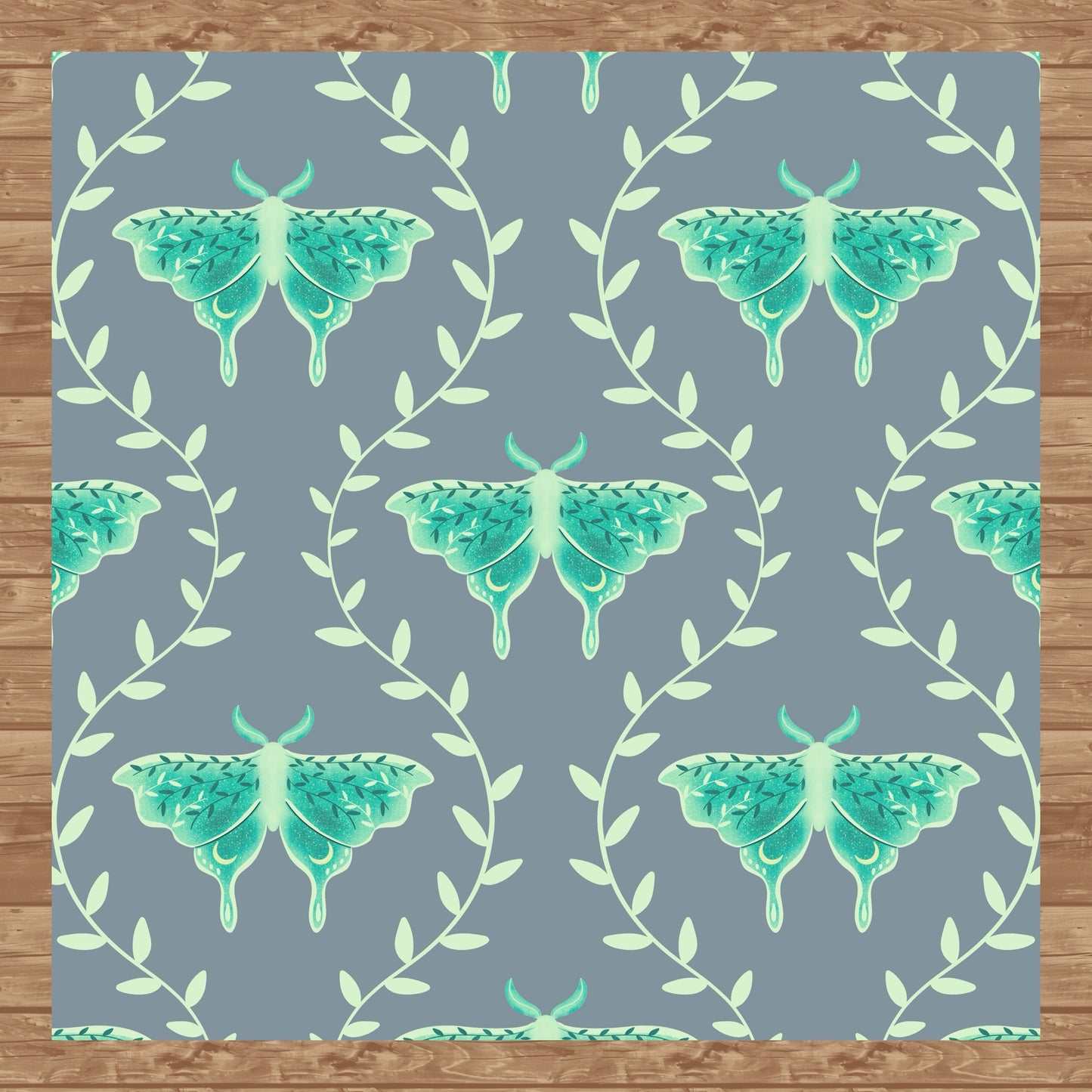Whimsical Moth Seamless Pattern Grey – Dreamy 12x12” PNG, 300 DPI, Commercial Use
