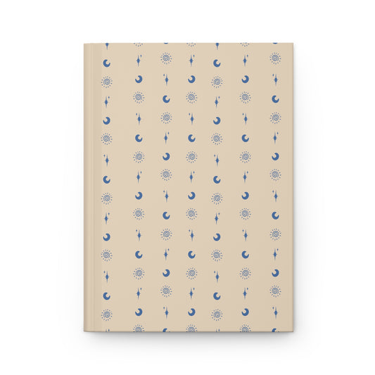 Blue Celestial Hardcover Journal | Sun Moon & Star Lined Notebook