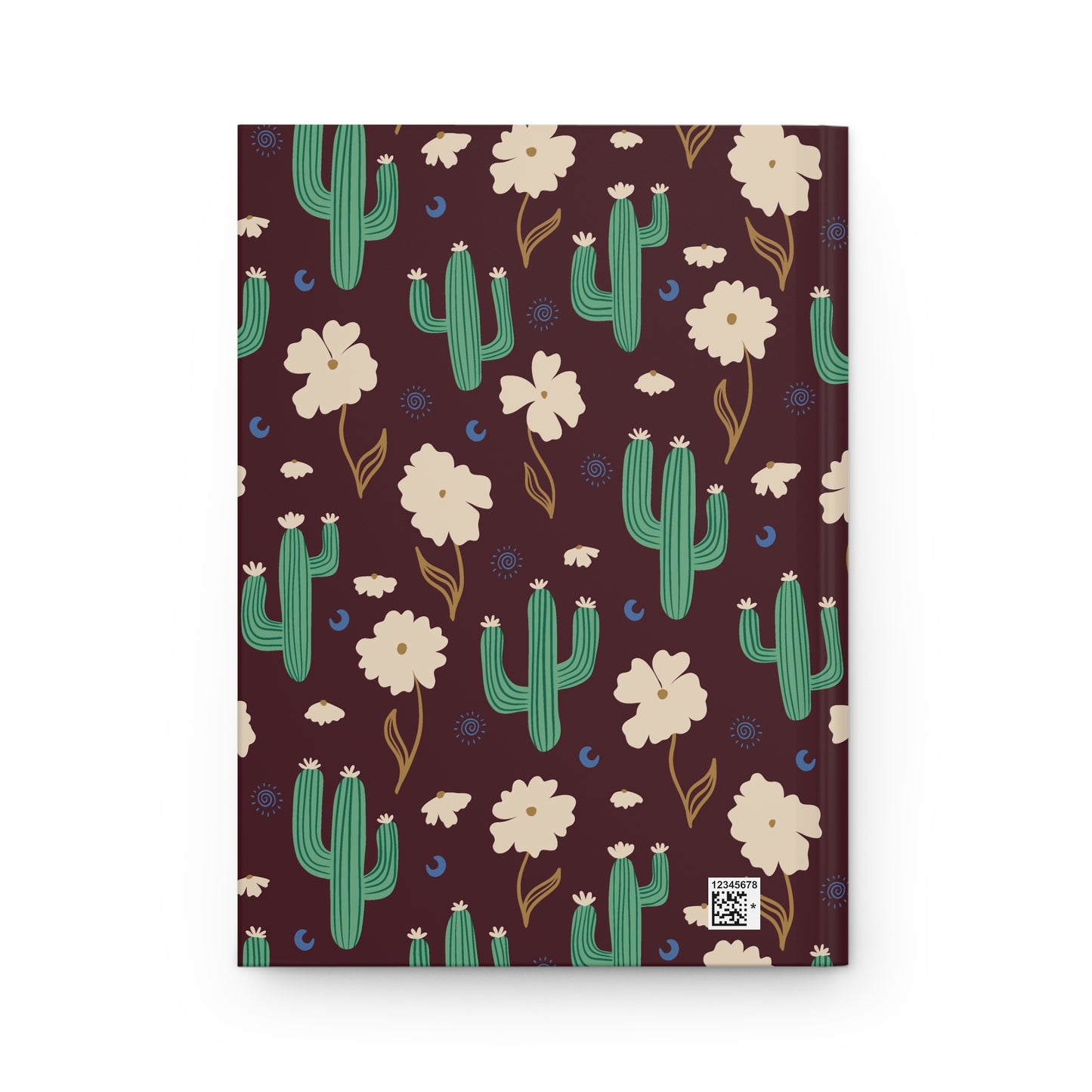 Cactus & Wildflower Hardcover Journal | Burgundy Desert Floral Notebook